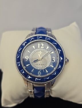 Judith Ripka Designer Stainless Steel and Ceramic Ladies Watch